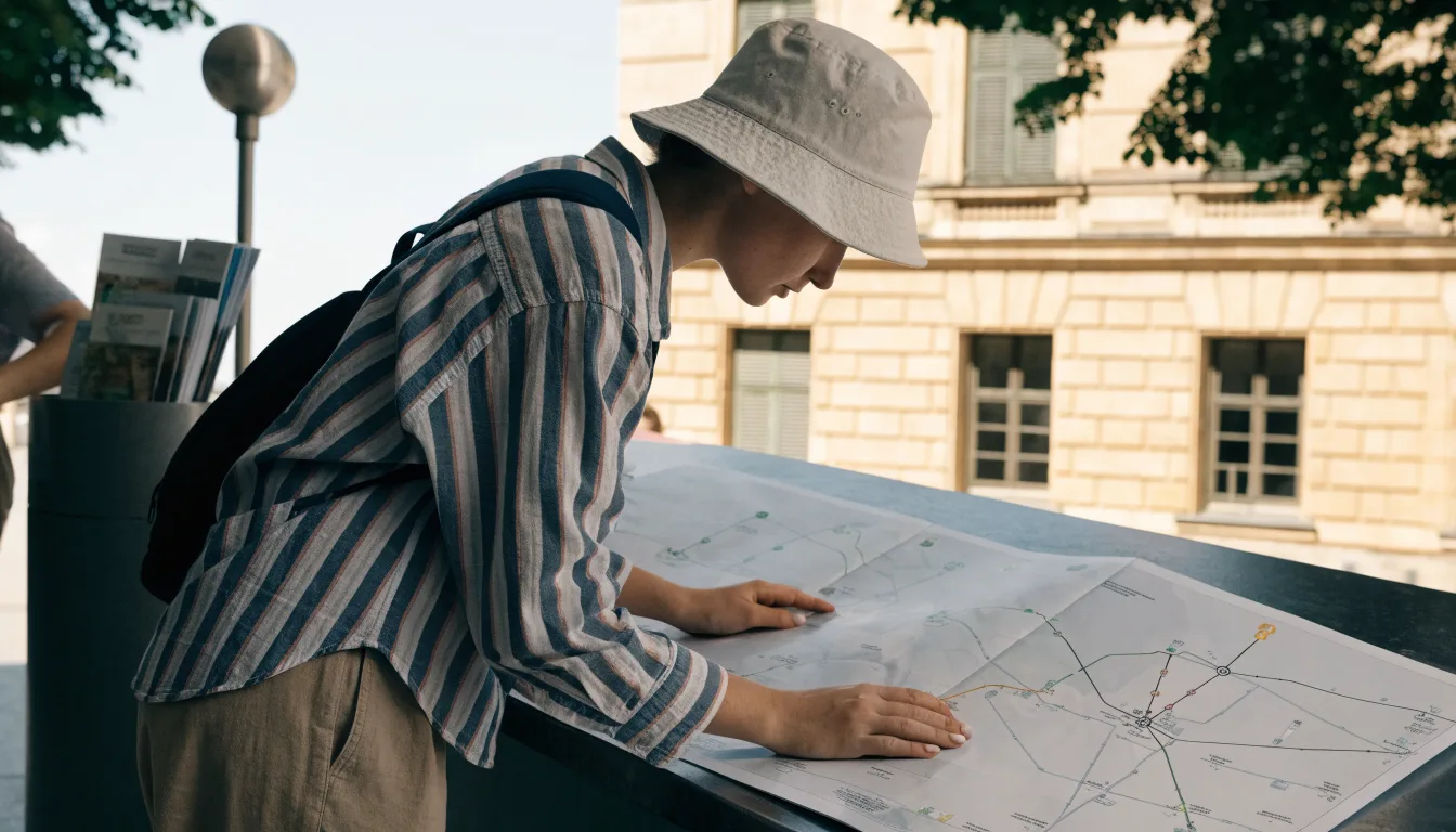 Planowanie zwiedzania Krakowa z mapą atrakcji i trasą komunikacji miejskiej.